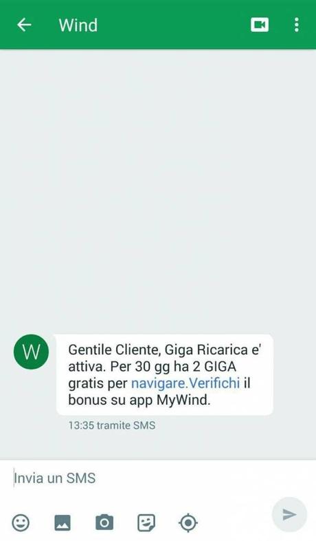 wind giga ricarica