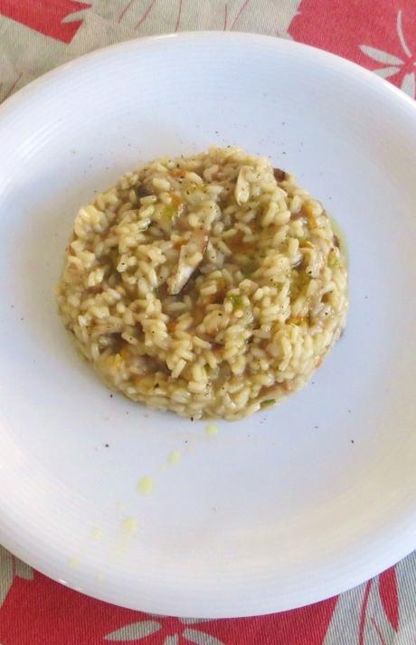 Risotto ai funghi porcini e fiori di zucca