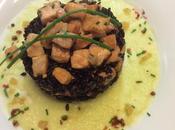 Riso venere salmone letto crema sedano