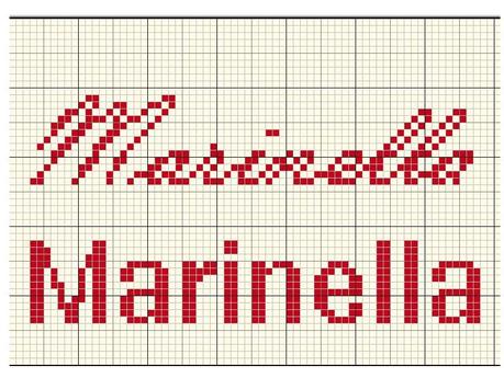 Schema Nome marinella a punto croce