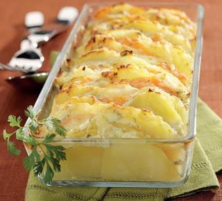 Gratin di patate e salmone