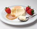 Bavarian cream, strawberries, caramel sauce, spoon.jpg