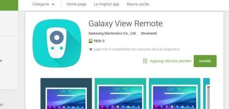 Galaxy View Remote: l’app che vi permette di telecomandare il Samsung Galaxy View Samsung punta a farci abbandonare le piccole TV che magari abbiamo in camera per sostituirle con un tablet maggiormente predisposto ai servizi di intrattenimento del 2015, come Netflix e simili. App Android su Google Play