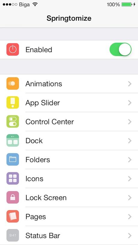 Tweak Cydia (iOS 9.x.x) – Springtomize 3 (iOS 9/8/7 ) si aggiorna supportando anche iOS 9.x.x [Aggiornato Vers. 1.4.0]