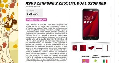 Asus ZenFone 2 ZE551ML Dual 32GB Red   Gli Stockisti  Smartphone  cellulari  tablet  accessori telefonia  dual sim e tanto altro