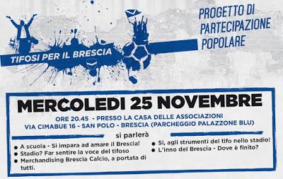 Open meeting il 25 Novembre dell'associazione “Tifosi per il Brescia”