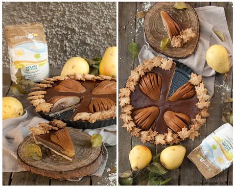 Crostata di farro con cioccolato al cardamomo e pere |  Spelt tart with pears and cardamom chocolate