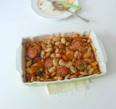 fagioli con salsiccia al forno