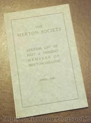 Tolkien nell'indirizzario del Merton College, 1955, e altre pubblicazioni mertoriane