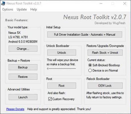 Nexus 5X e Nexus 6P Root veloce con Nexus Root Toolkit