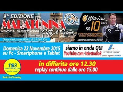CREMA. Domenica i regionali di mezza maratona anche in dfferita web tv.