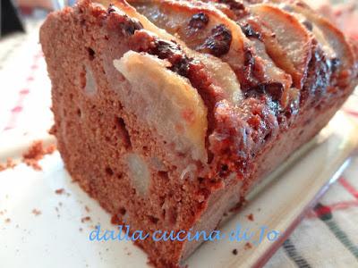 Plum cake di cioccolato e pere al mascarpone