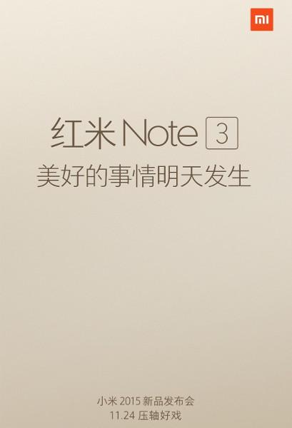 [News]Conferme sulla presentazione di Xiaomi Redmi Note 3, specifiche tecniche e prezzo