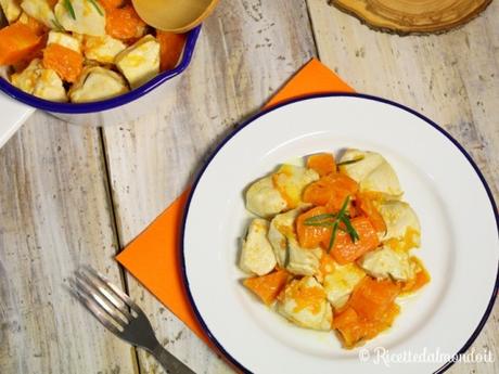 Bocconcini di pollo con la zucca