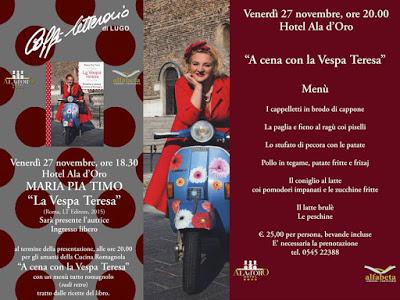 Venerdì 27 novembre - MARIA PIA TIMO al Caffè Letterario di Lugo