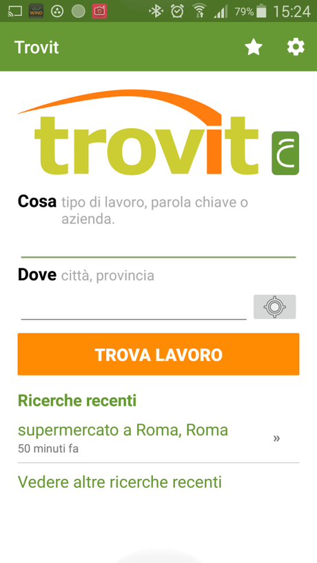 Trovit lavoro screen