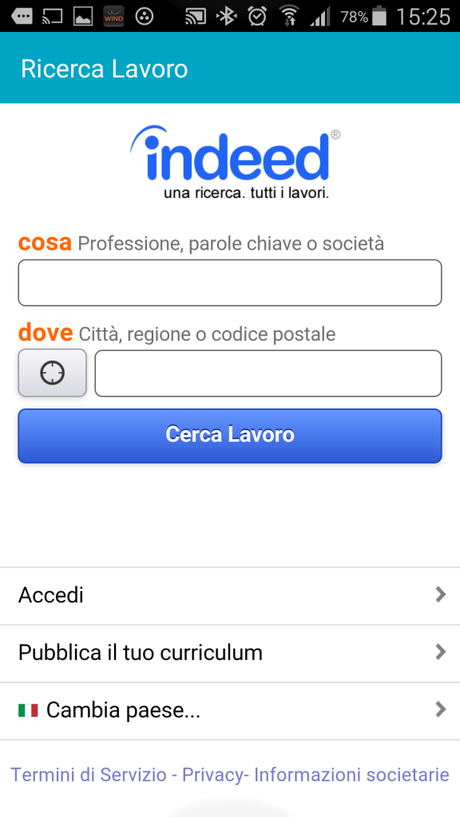 indeed lavoro screen