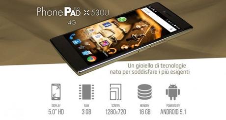 Caratteristiche Mediacom PhonePad Duo X530U Gold   Mediacom PhonePad