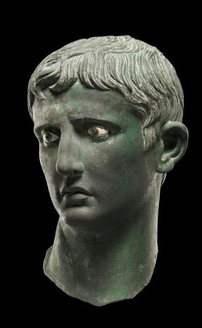 Head of Augustus, bronze head from an over-life-sized statue, likely made in Egypt, C.27-25 BC Credit British Museum