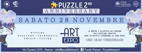 Sabato 28 Novembre 2016: Anniversario per il secondo anno di attività della Galleria d'Arte Puzzle di Firenze