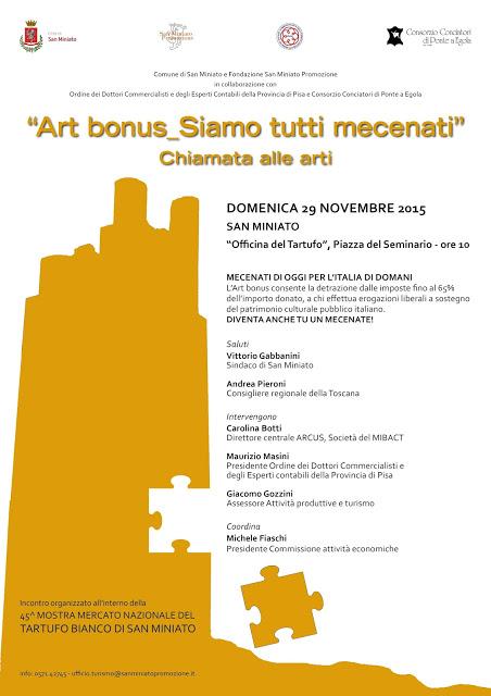 “Art bonus. Siamo tutti mecenati” a San Miniato