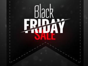 black friday dark sale ribbon label design