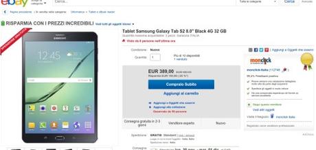 Tablet Samsung Galaxy Tab S2 8.0 Black 4G 32 GB eBay
