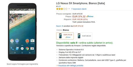 Offerta Black Friday: Nexus 5X a 374 euro da Amazon