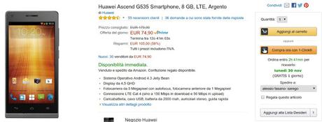 Promozione Black Friday Amazon: smartphone Huawei a 74 euro