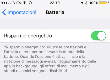 iPhone 6S icona della batteria gialla Perché ?