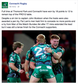 “il Pro12 degli altri”: Connacht vince al Thomond Park!