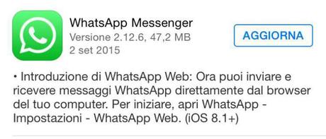 WhatsApp per iOS si aggiorna con alcune novità [Aggiornato x8 Vers. 2.12.12]