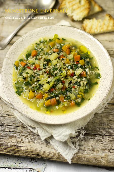 Minestrone con zucca e grano saraceno