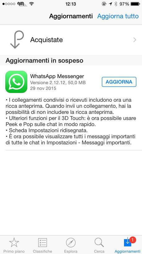 WhatsApp iOS – Arriva un nuovo aggiornamento che porta alcune novità [Aggiornato x8 Vers. 2.12.12]