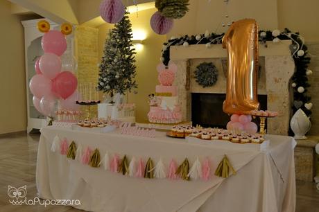 Allestimento Compleanno Minnie Rosa e Oro