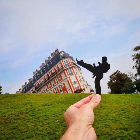 Rich McCor: silhouette di carta e monumenti europei Montmatre
