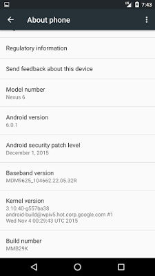 [News] Nexus 6 riceve Android 6.0.1 Marshmallow
