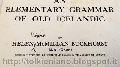 Un libro autografato della Helen Buckhurst, amica di Tolkien e madrina di sua figlia Priscilla