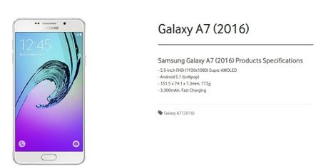 Galaxy A7 2016 PRODUCT INFO Samsung Mobile Press