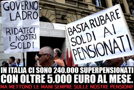 Stipendi e Pensioni da morti di fame per noi. Compensi d'oro per loro!