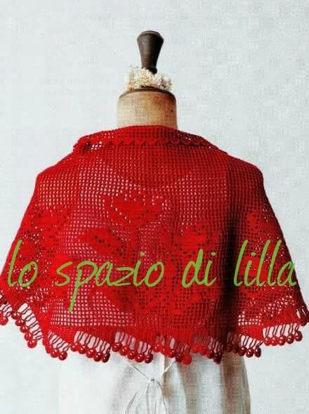 Scialle crochet e scialle a filet con schemi / Crochet shawl and crochet filet shawl with charts and pattern