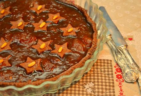 Crostata al cacao con marmellata di cachi