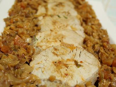 Arrosto di lonza allo zenzero con cavolo verza