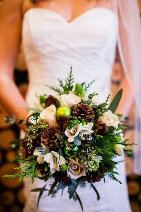 Unconventional winter wedding bouquet