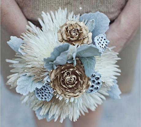 Unconventional winter wedding bouquet