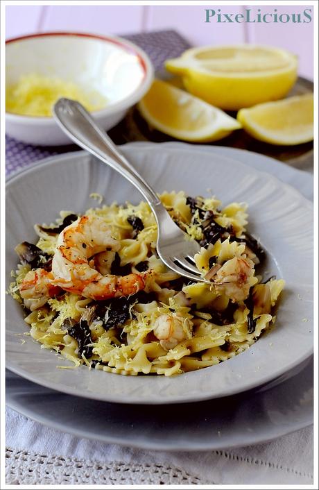 Farfalle con Gamberoni e Radicchio Trevigiano al Profumo di Limone