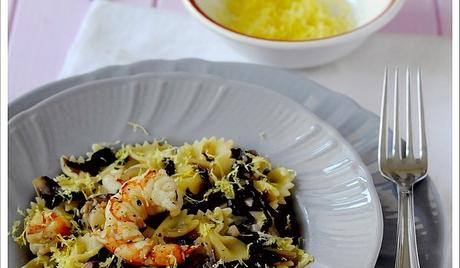 Farfalle con Gamberoni e Radicchio Trevigiano al Profumo di Limone