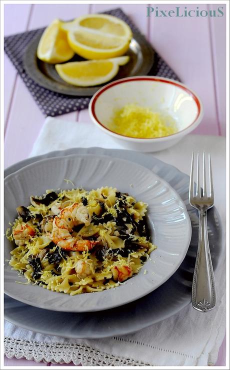 Farfalle con Gamberoni e Radicchio Trevigiano al Profumo di Limone