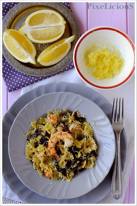 Farfalle con Gamberoni e Radicchio Trevigiano al Profumo di Limone