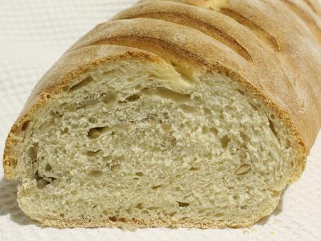 Pan ciabatta con germe di grano, lievito madre e semi di girasole